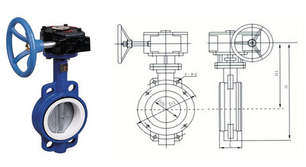 對夾蝶閥結構圖 對夾蝶閥結構圖