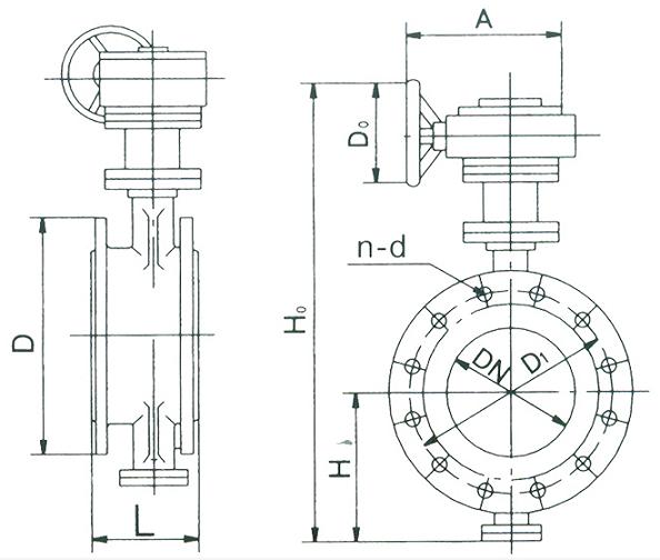 法蘭蝶閥結(jié)構(gòu)圖