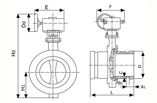 溝槽蝶閥結(jié)構(gòu)圖 溝槽蝶閥結(jié)構(gòu)圖