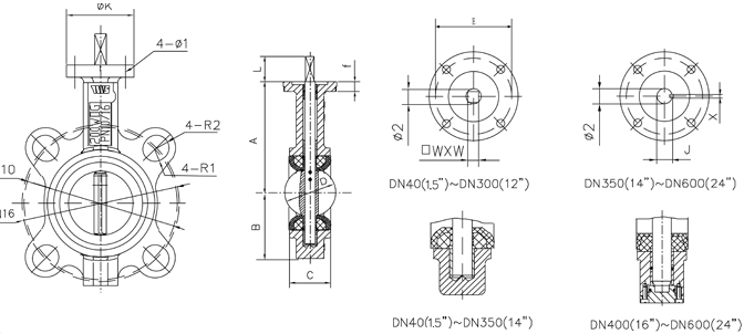 對夾蝶閥結(jié)構(gòu)圖