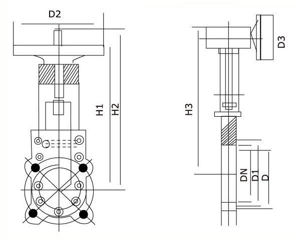 暗桿刀型閘閥結(jié)構(gòu)圖 暗桿刀型閘閥結(jié)構(gòu)圖